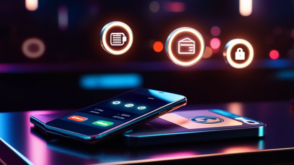 Donkere casino-scène met betaalmethoden, smartphone, bankkaart en digitale portemonnee