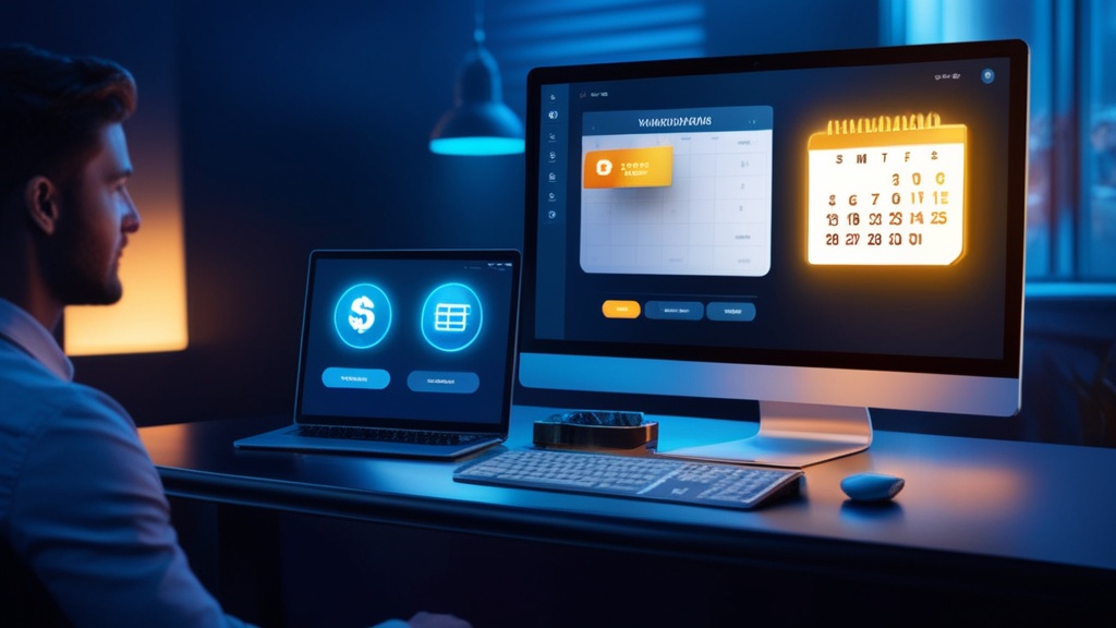 Donkere casino-scène met kalender en uitbetalingsiconen voor weekend en werkdagen